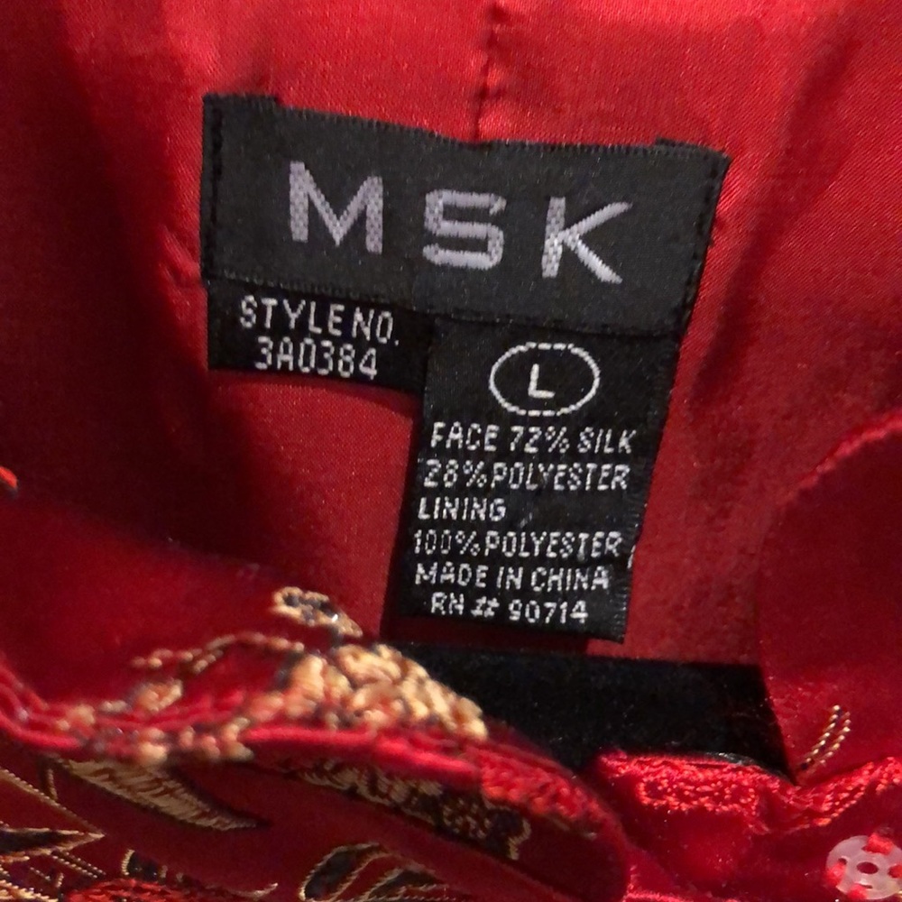 Gorgeous orienal themed, festive top.  Dress up holiday look    MSK holiday L. - Picture 2 of 4